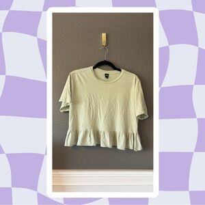 Sage Green Cropped Tee - Wild Fable - XS